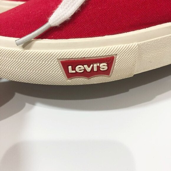 Levi's Canvas Red Sneakers Low Tops Size 7.5 - Picture 5 of 6